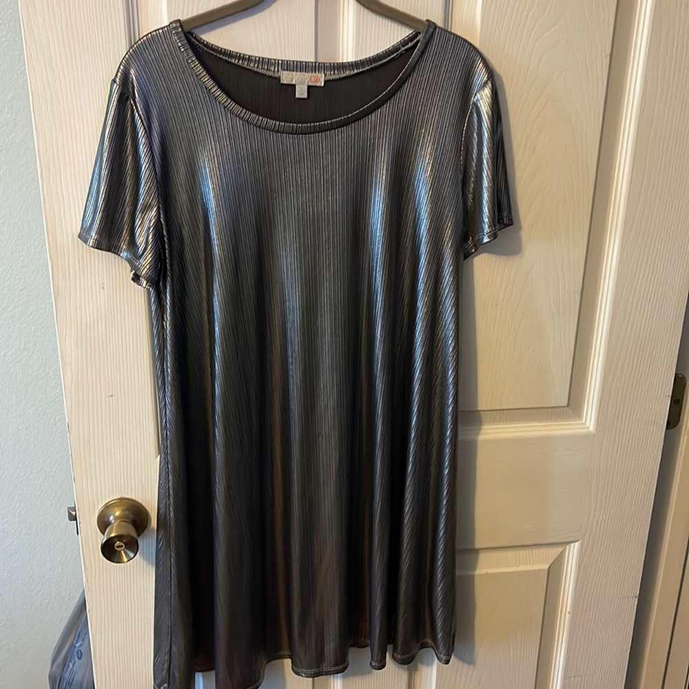 Metallic shirt dress